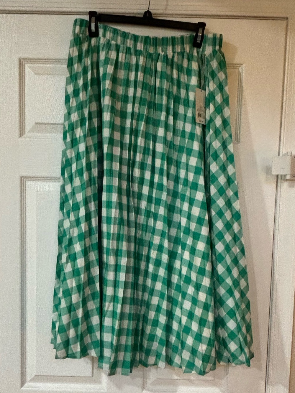 a new day Green and White Gingham A-Line Skirt